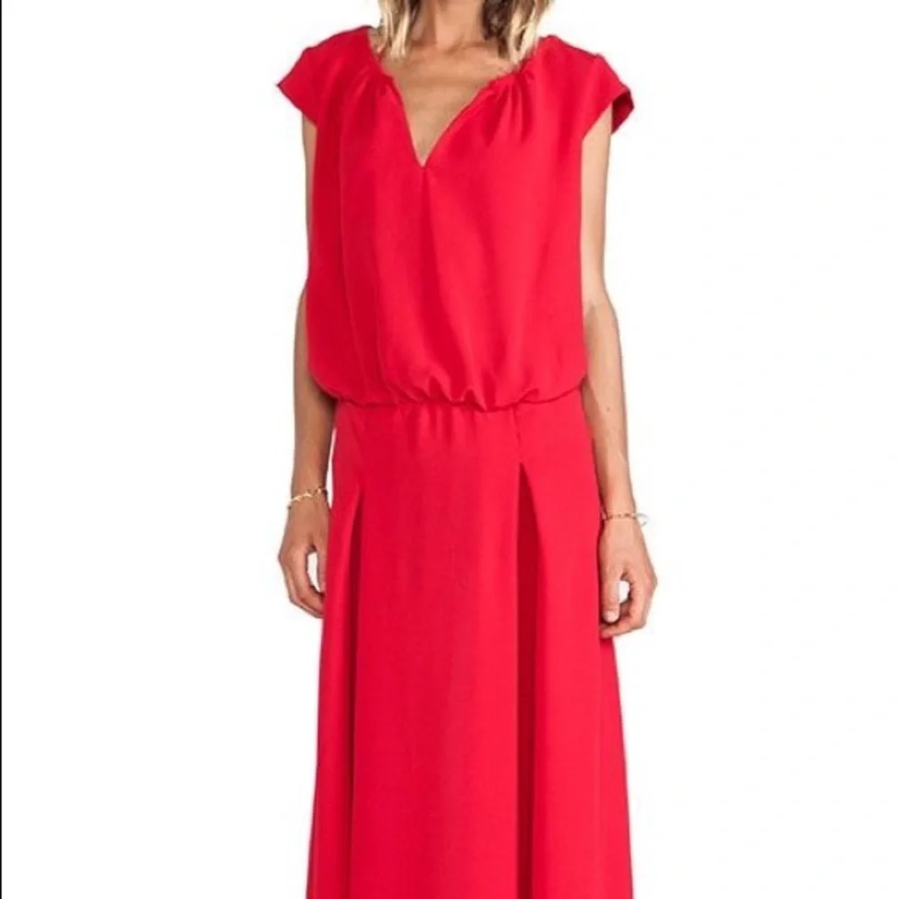 ba&sh Wolga Strappy Maxi Dress Gown Cherry Red - Picture 1 of 3